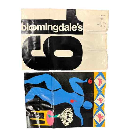 2 VTG Bloomingdale's Paper Bags New Years 1982 & New Years 1980 Matisse - Picture 4 of 9